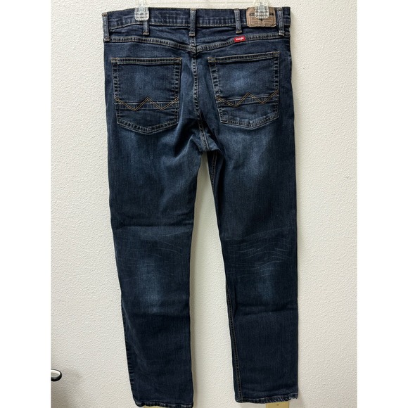 Wrangler Men's Slim Straight‎ Blue Jeans Size 34W 32L - Picture 2 of 9